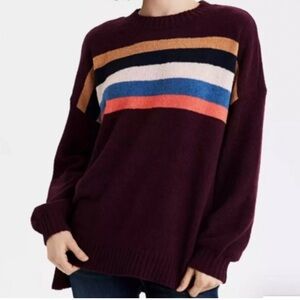 American Eagle Outfitters Burgundy Knit Sweater